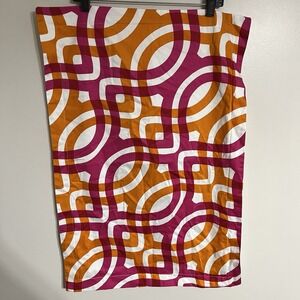 Set Of 2 Trina Turk Geometric Pillow Cover‎ size 20.5 x 30 Pink Orange Cotton